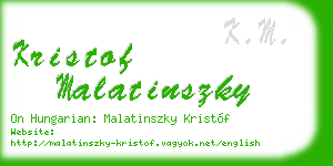 kristof malatinszky business card