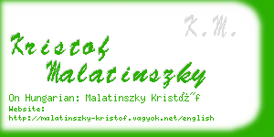 kristof malatinszky business card